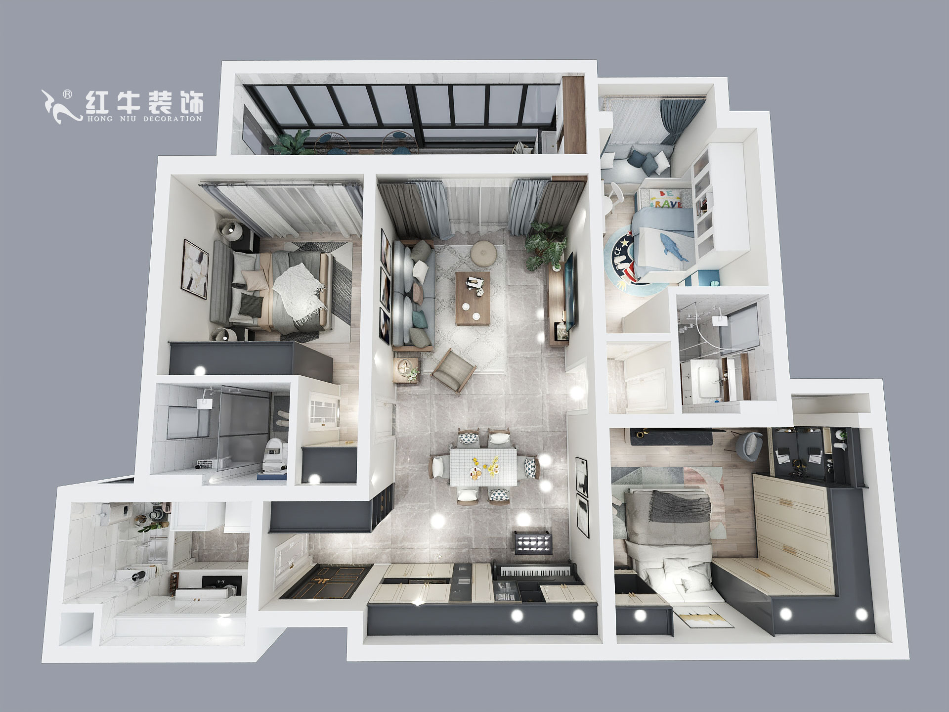 陶阳_深业揽江府1-2-405-130㎡-轻奢风格_鸟瞰图